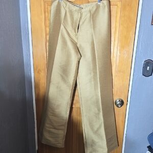 BLUNAUTA  SIZE 10 Ladies Classic Gold Elegant Wide Leg Silk Trousers NWT